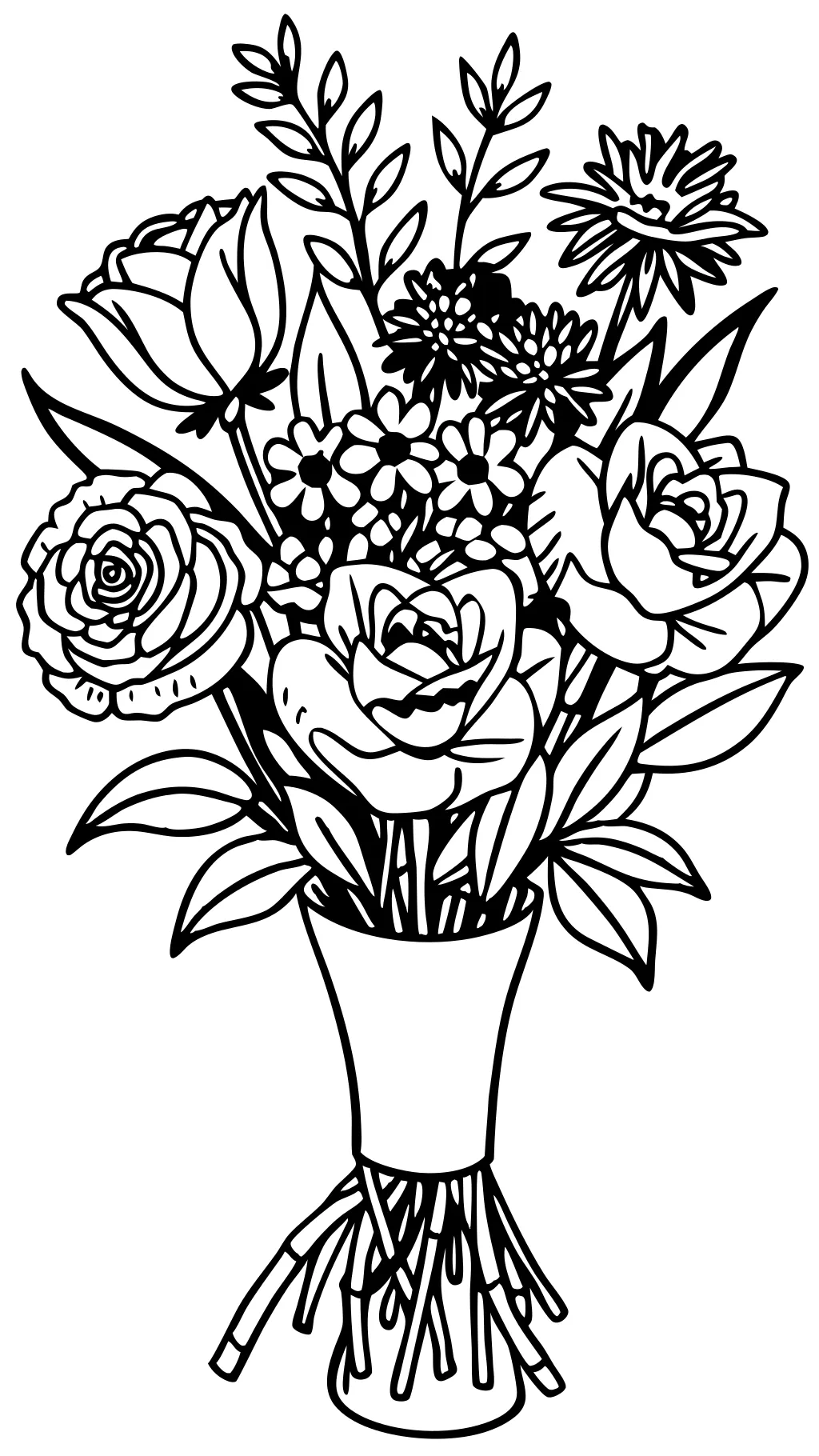 coloriages de bouquet de fleurs